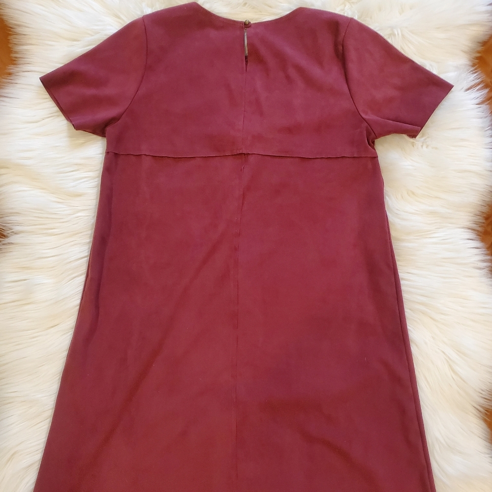 Yellow Chair maroon suede dress size large